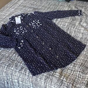 H&M Girl’s Dark Blue Floral Button-Up Shirtdress